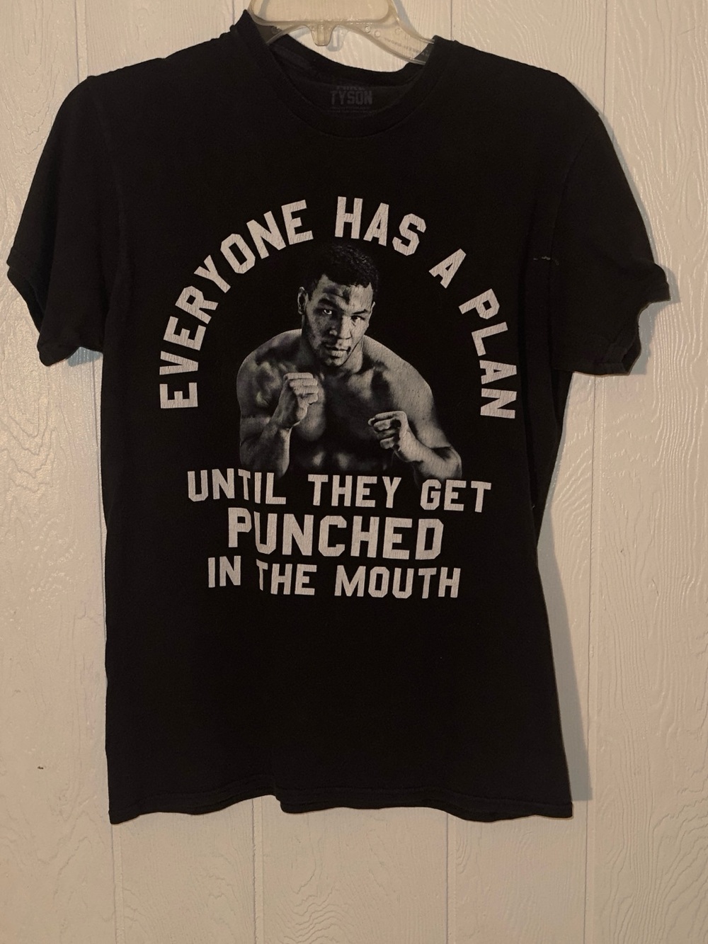 Mike Tyson Black Graphic Tee with Motivational Boxing Print